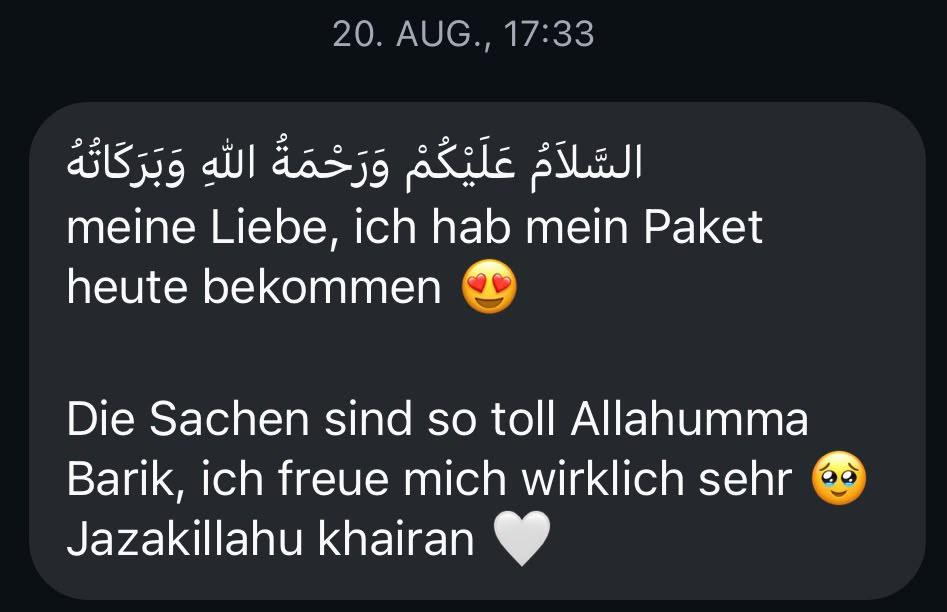 Kundennachricht auf WhatsApp: Paket