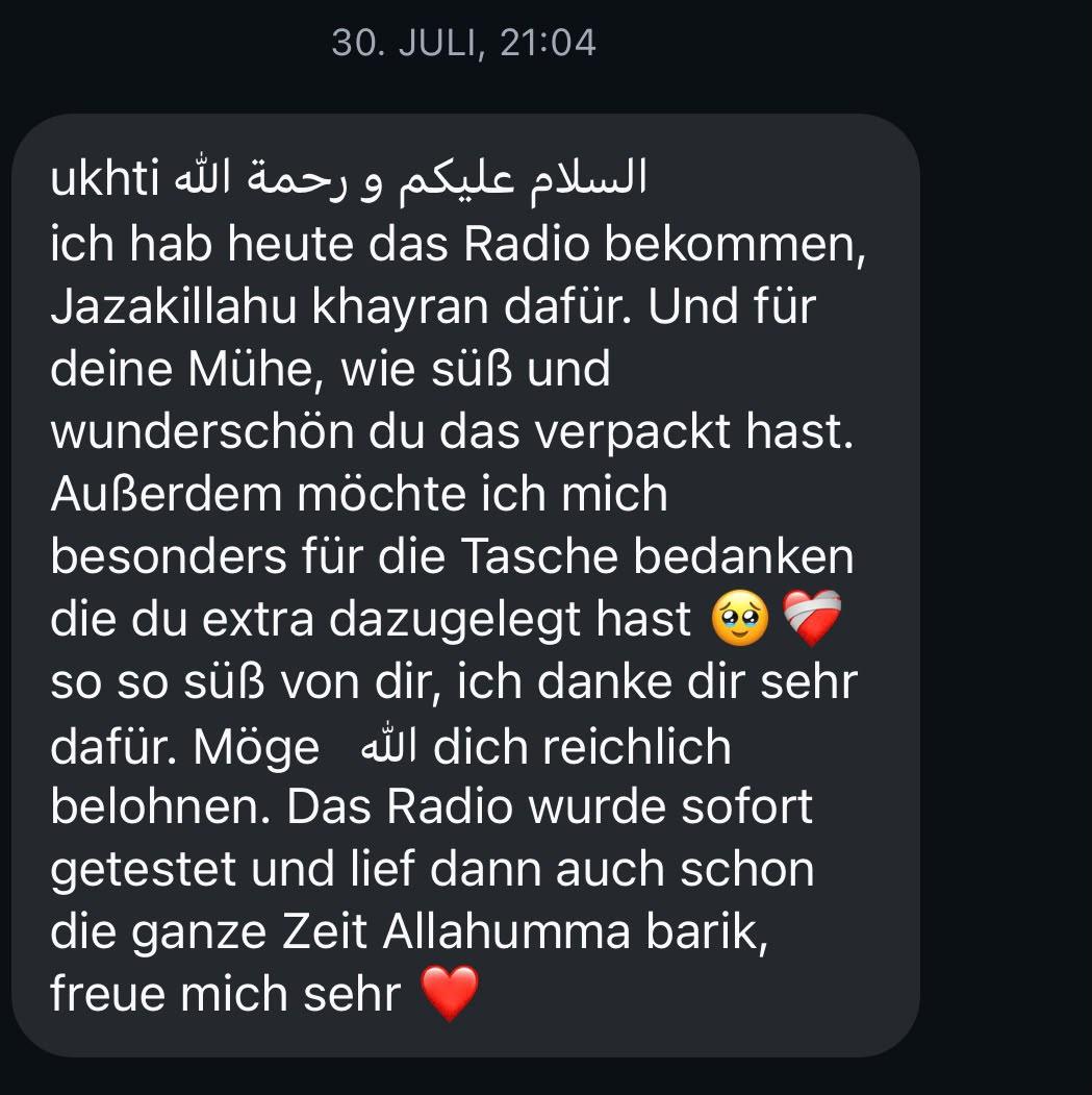 Kundennachricht auf WhatsApp: Quran-Radio